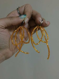 pinterest Inspired Orange Beaded Dangle Earrings