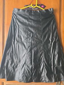 Black Faux Leather Skirt