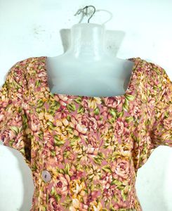 Peach With Floral Jumpsuits (Women's)