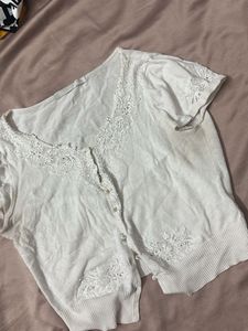 Elegant White Lace Cardigan