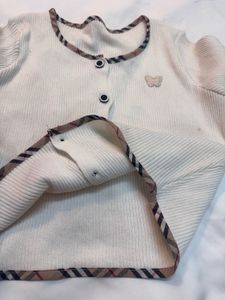 Cute Cream Ribbed Cardigan Top