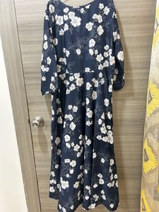 Navy Floral Print Maxi Dress