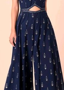 Stylish Navy Blue Ethnic Jumpsuit