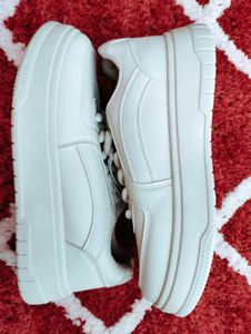 Women Cream Platform Sneakers