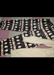 Cozy Snowflake Print winter sweater lower set