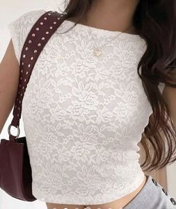 White Lace Crop Top