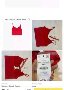 JACQUARD POLO SHIRT and zara red camisole
