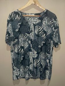 Grey Animal Print T-Shirt