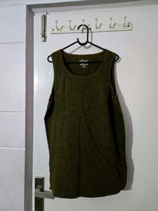 Roadster Olive Green Printed Tank Top / Vest