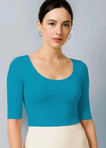 Turquoise Scoop Neck Top