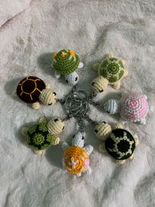 Crochet Handmade Amigurumi Turtles Keychain