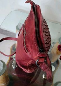 Woven Leather Crossbody Bag