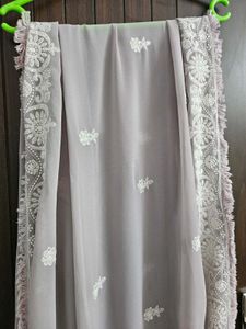Elegant Kurta Set with Lace Sleeves M size