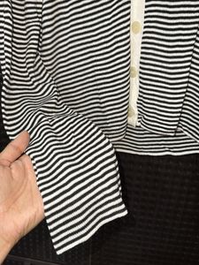 Striped V-Neck Cardigan