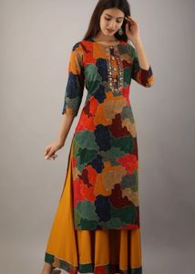 multicolour Patchwork Kurta set