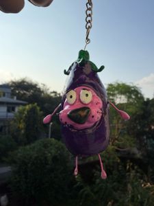 Courage the Cowardly Dog Eggplant Keychain