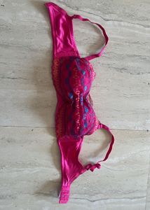 Vibrant Pink Lace Bra