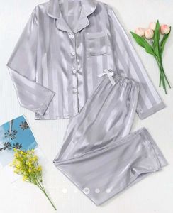Satin Striped Pajama Set