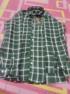 Green Plaid Men's Casual Shirt