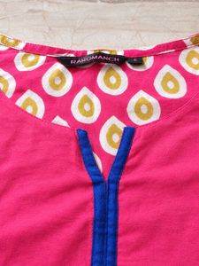 Chic Pink Printed Kurta