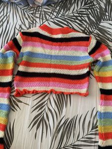 Rainbow Striped Knit Sweater