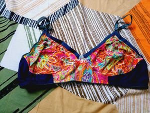 Colorful Paisley Print Bra
