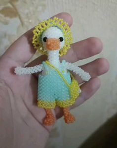 Cute Beaded Duck Keychain or charms