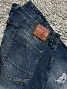 Men's Blue Distressed EDHARDY  Jeans