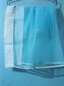 Light Blue Kurti with Lace Detail