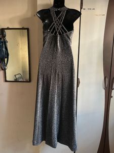 Elegant silver gown with jacket