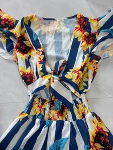 Sunflower Print Summer Dress