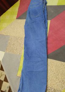 Blue Wide Leg Denim Jeans