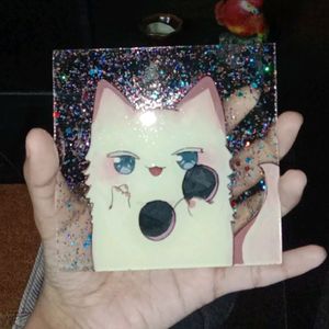 Gojo Neko Glass Painting