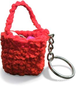 Cute Red Woven Bag Keychain