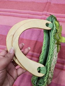 Green Woven Handbag
