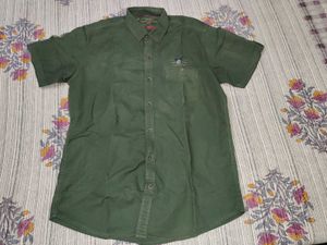 Stylish Olive Green Short Sleeve Shirt