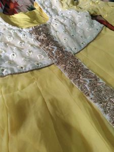 Elegant Yellow Anarkali Gown