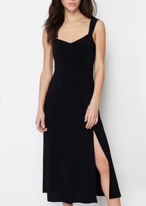 h&amp;m Elegant Off-Shoulder Black Midi Dress