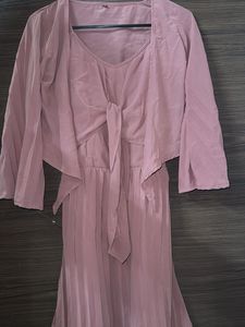 Blush Pink Tie-Front Dress