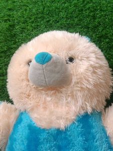 Cute Blue &amp; Beige Plush Bear