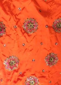 Vibrant Orange Embroidered Kurta