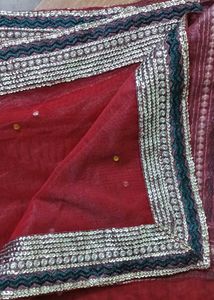Elegant Sequined Maroon dupatta