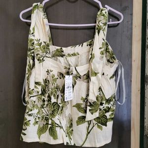 Floral Print Cold Shoulder Top