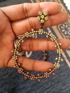 Sparkling Floral Hoop Earrings