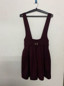 Burgundy Pinafore Dress dungaree
