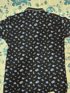 Mufti Men's Black Floral Polo T-Shirt 40
