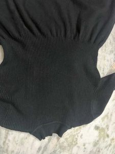 Wool Midi Black Dress