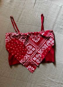 Bandana Print Crop Top