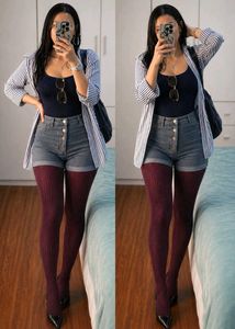 10 Pairs Purple Textured Tights