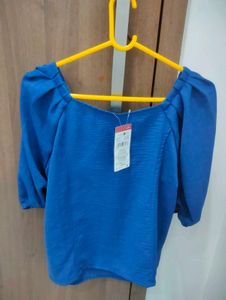 Stylish Blue Puff Sleeve Top
